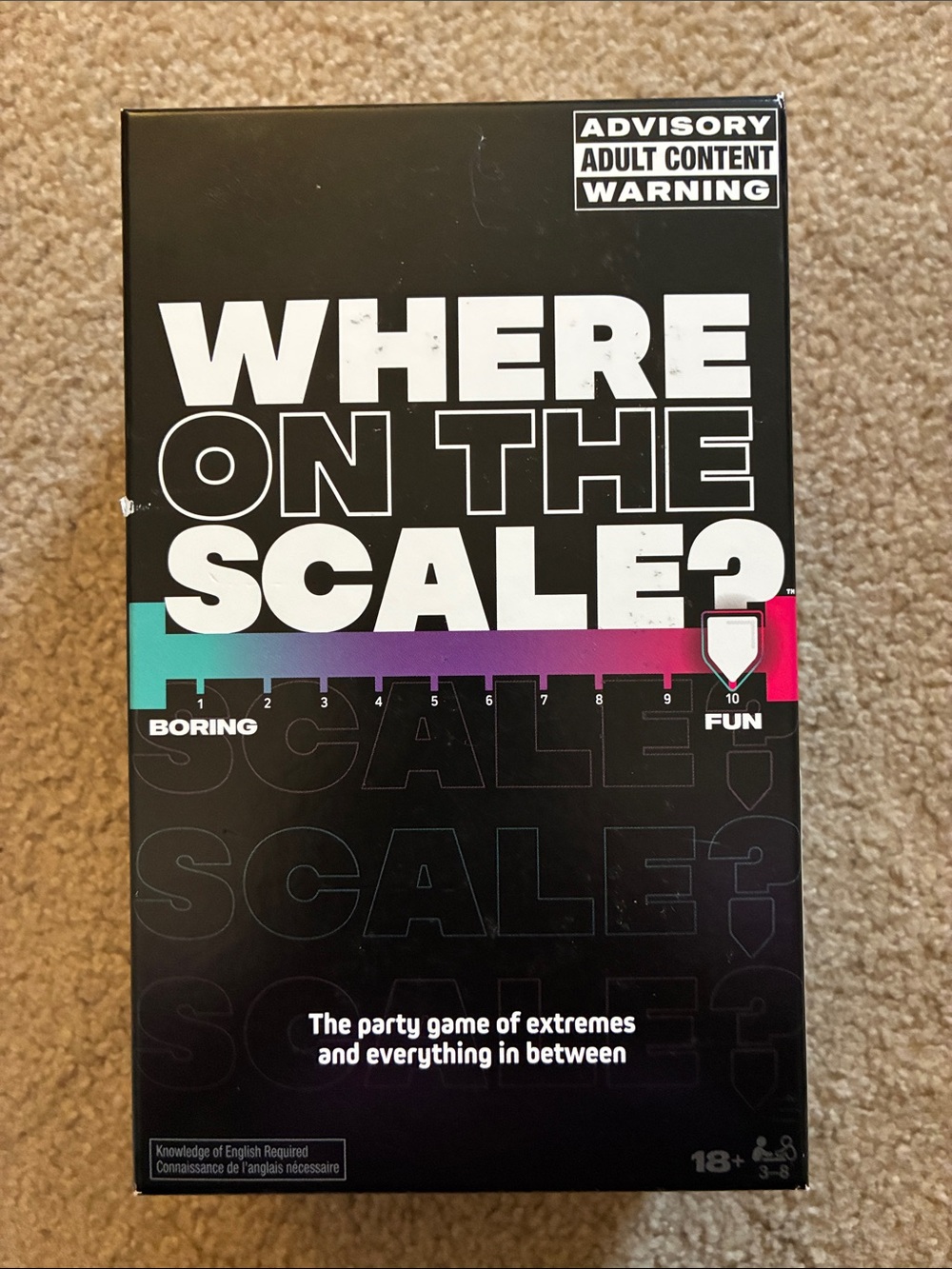 Adult Party Game “Where On The Scale?”